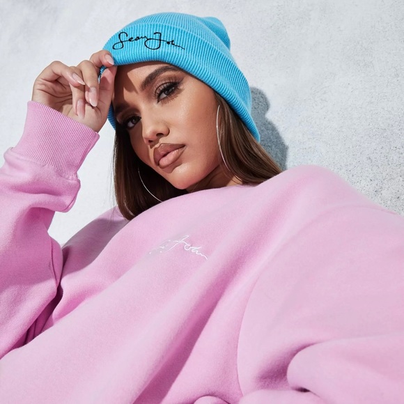 Sean John Accessories - Sean John Turquoise Branded Beanie